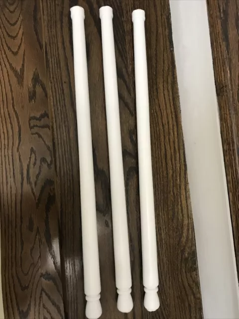 3 White Wood Cut Of Spindles Balusters Posts 21 3/4”x1”. LOTS MORE AVAILABLE.