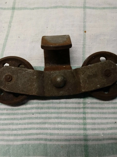 VTG Barn Door Trolley/Rail 2 Wheel Metal Hardware Primitive Rustic 6" L 2