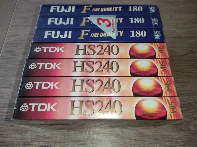LOT DE 4 Cassettes Vhs Vierges Basf Eq 180 Extra Quality Neuf Sous