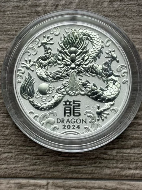 2 oz 2024 Lunar Year of the Dragon Silver Coin - Perth Mint