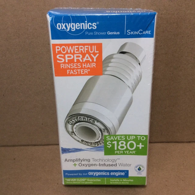 OXYGENICS PURE SHOWER Genius Skin Care Shower Head Model 27224 Chrome