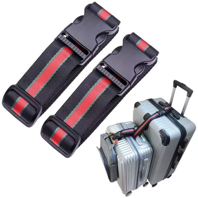 Luggage Strap add a Bag Heavy Duty Adjustable Suitcase Belt Travel Attachment