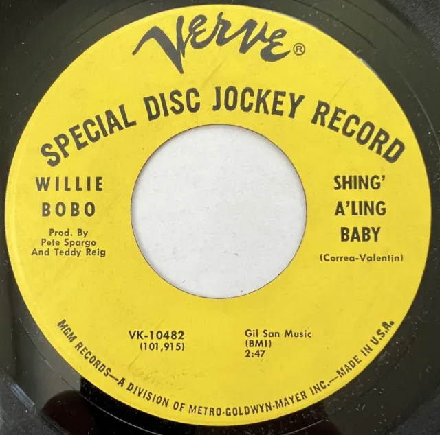 Latin 45 / Willie Bobo “Shing A Ling Baby / Juicy” ~ Boogaloo Soul NM/VG++ HEAR