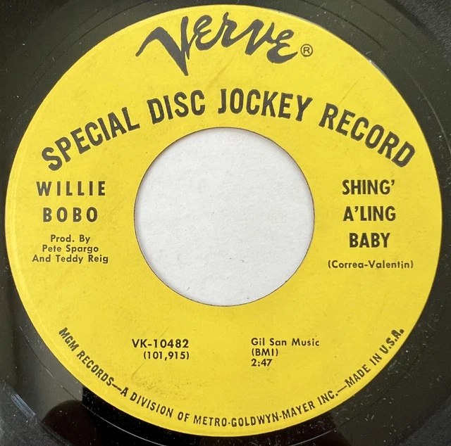Latin 45 / Willie Bobo “Shing A Ling Baby / Juicy” ~ Boogaloo Soul NM/VG++ HEAR Latin 45 / Willie Bobo “Shing A Ling Baby / Juicy” ~ Boogaloo Soul NM/VG++ HEAR