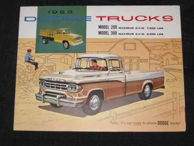 1959 Dodge Trucks Models 200, 300 Folder Sales Brochure