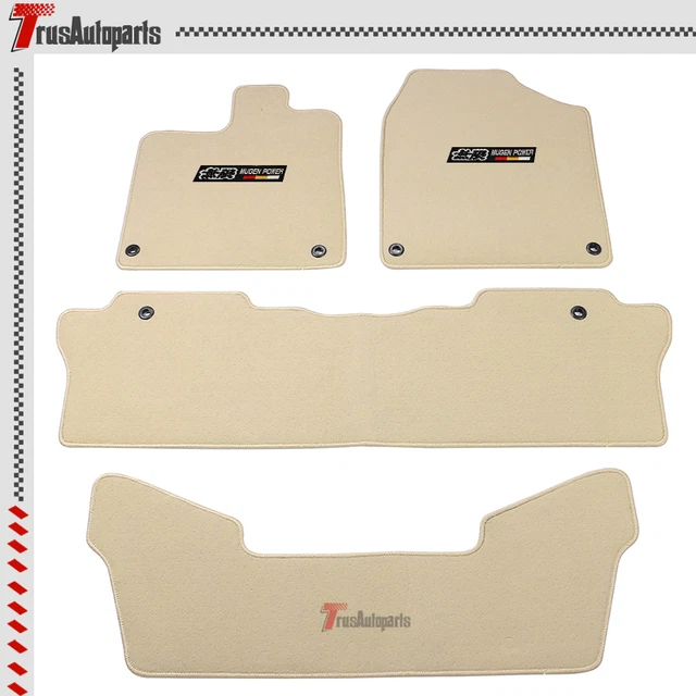 Fits 16-23 Honda Pilot Beige Nylon Floor Mat Non-Slip Carpets & Mugen 4PCS
