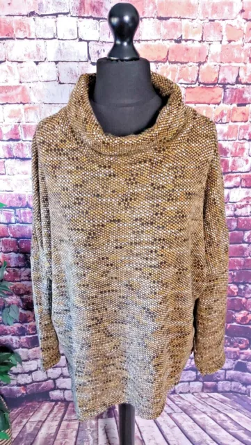 LV ITALY tunica lavorata a maglia collo cowl OSFA adatta 14 16 18 20 22 PLUS taglia Lagenlook 2