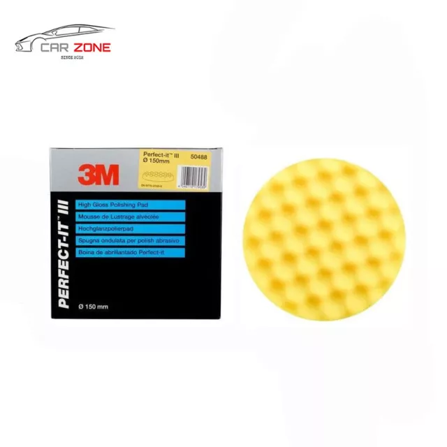 3M 50488 1x Tampon de polissage jaune mi-dur (150 mm) 3M éponge de polir