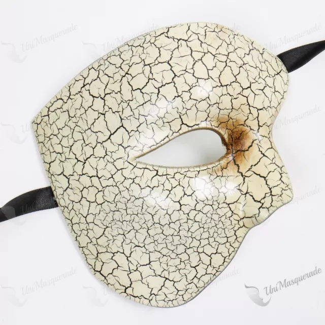 Mens Half Face Phantom of the Opera Venetian Costume Masquerade Mask Mardi Gras