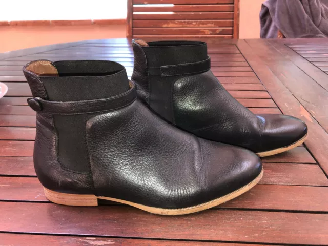 JOLIES BOTTINES CUIR stretch noir HEYRAUD pointure 39 valeur 279