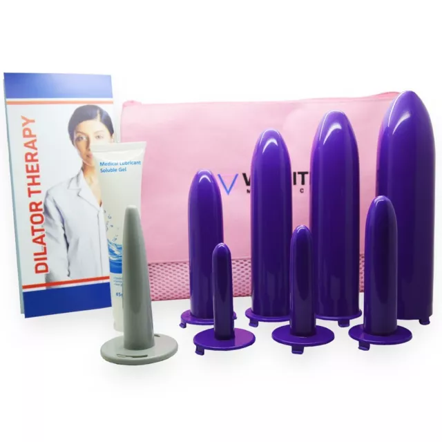 Vaginal Dilators 7 PCS Purple Set  - Vaginismus Pelvic Kegel Tightener With Lube