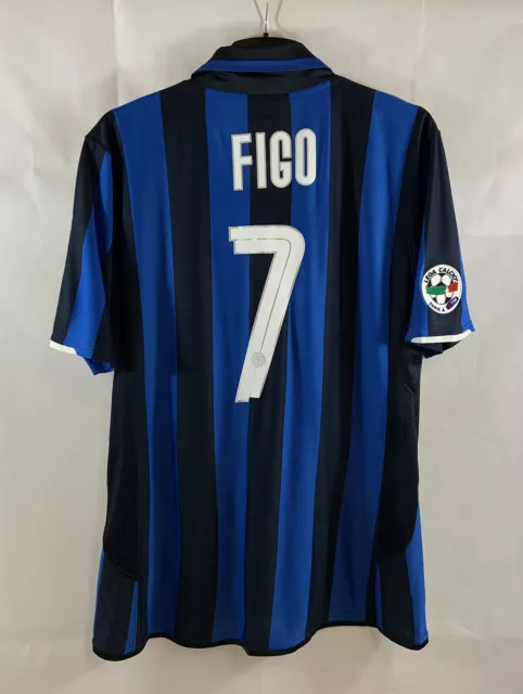 Inter Milan Matchworn Figo 7 Home Football Shirt 2007/08 (XL) Nike G166