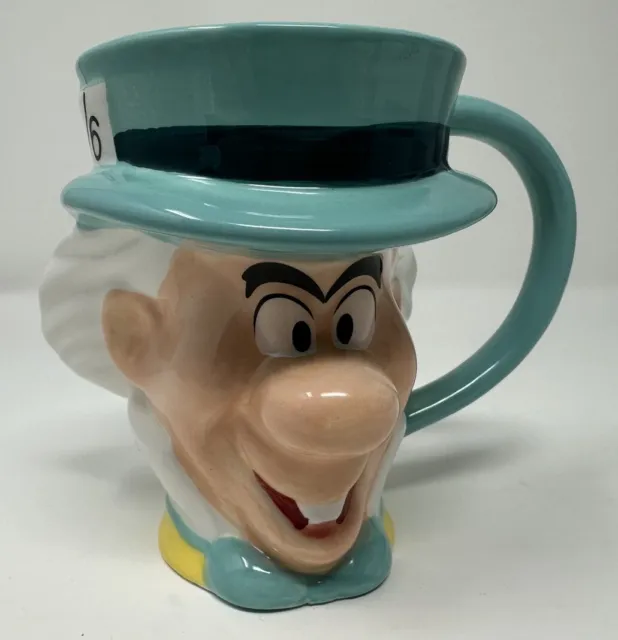NEW Disney Alice in Wonderland MAD HATTER 3D Head Shaped Ceramic Mug Cup