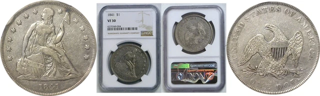 1841 $1 Seated Liberty Dollar NGC VF-30