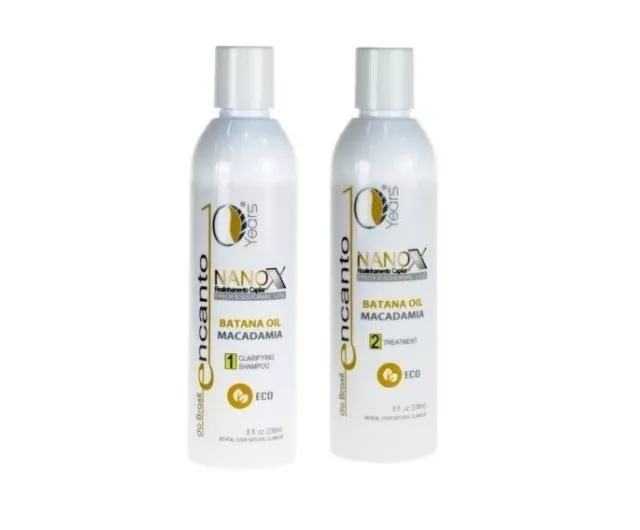 (76,06€/1L) ENCANTO DO BRASIL Nanox 2x236ml  Keratin Behandlung Haarglättung