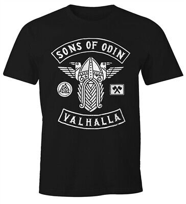 Herren T-Shirt Sons of Odin Valhalla Vikings Wikinger Fan-Shirt Moonworks®