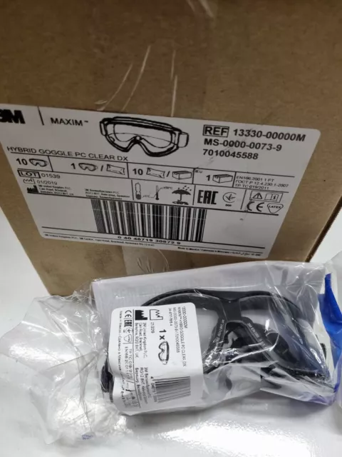 3M SCHUTZBRILLE MAXIM HYBRID PC mit KOPFBAND NEU