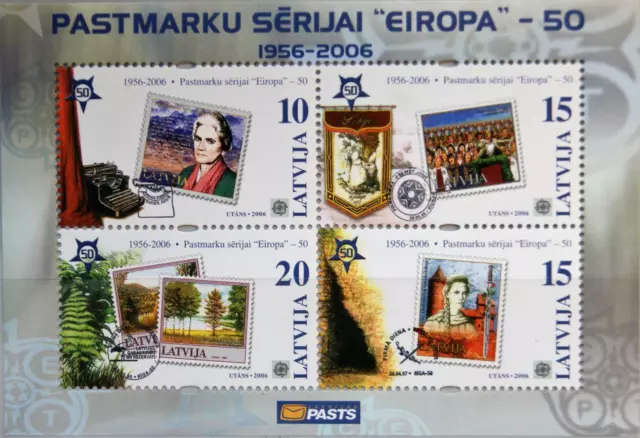 LATVIA LETTLAND 2006 Block 21 EUROPA CEPT 50 Jahre Europamarken Stamp on Stamp**