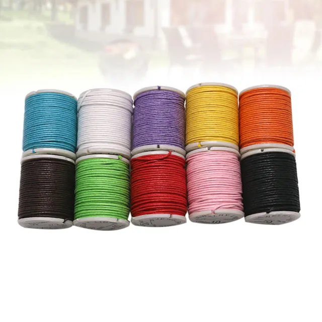 10 Rolls DIY Necklace Hanging Rope Waxed Cotton Ropes Jewelry