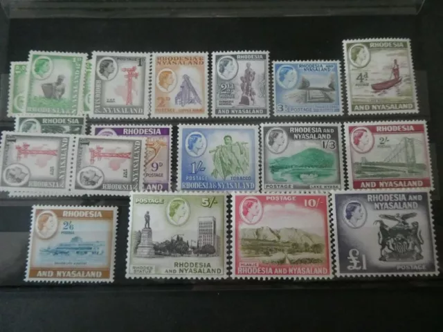 RHODESIA AND NYASALAND 1959 SET 1/2d - £1 MNH SG18-31 + COIL STAMPS CATS £148