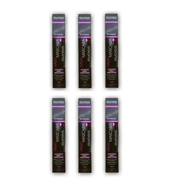 Rímel Syoss/cabello "negro" 6x16 ml/coloración/enfoque retoque