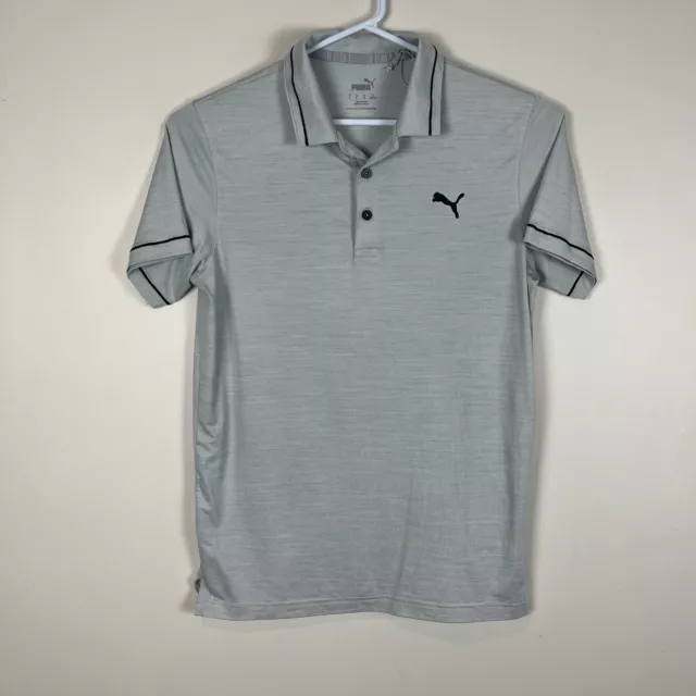 Puma Grey Lightweight Stretch Golf Polo Shirt Men's UK Medium M