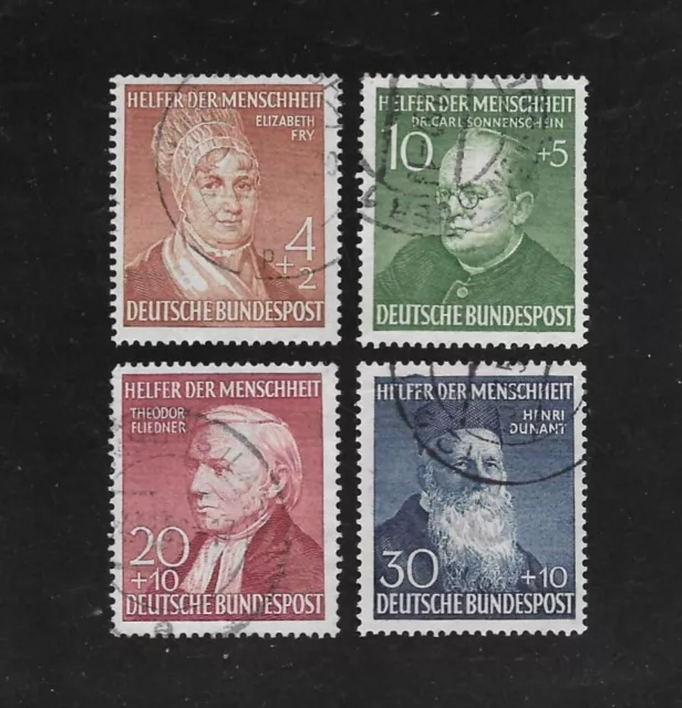 Briefmarken BRD / Bund 1952 Michel-Nr. 156 + 157 + 158 + 159 gestempelt