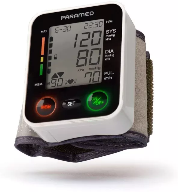 Monitor automático de presión arterial de muñeca PARAMED: kit de presión arterial de puño Bp +