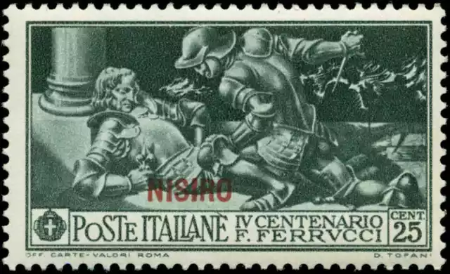 Italy, Aegean Islands, Nisiro Scott #13 Mint Never Hinged