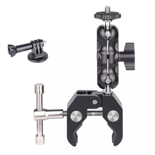 Super Clamp Camera Tripod Clamp with Ball Head Arm Mount Double Ball Adapter