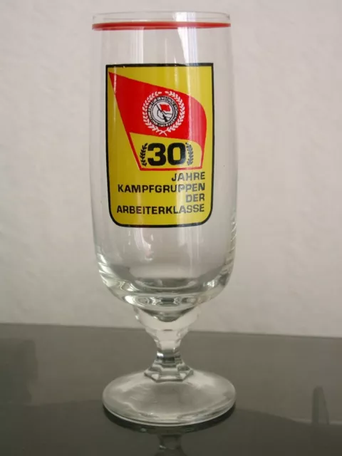 DDR Bierglas 30 Jahre Kampfgruppen der Arbeiterklasse Sammlerteil Bier-Glas RAR