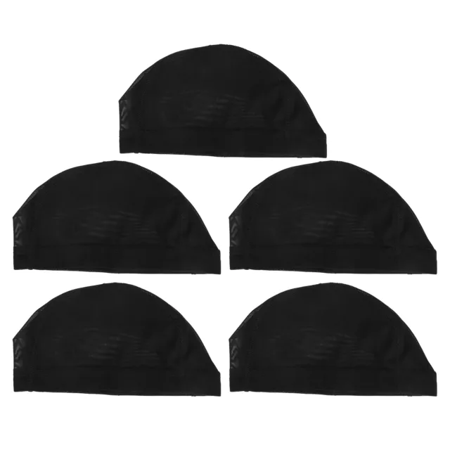 5pcs Bonnet De Perruque Bonnet De Bas Noir Bonnets De Perruque En Nylon