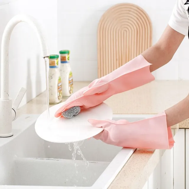 1Pair PVC Washing Dishes Gloves Waterproof Latex Gloves  Kitchen