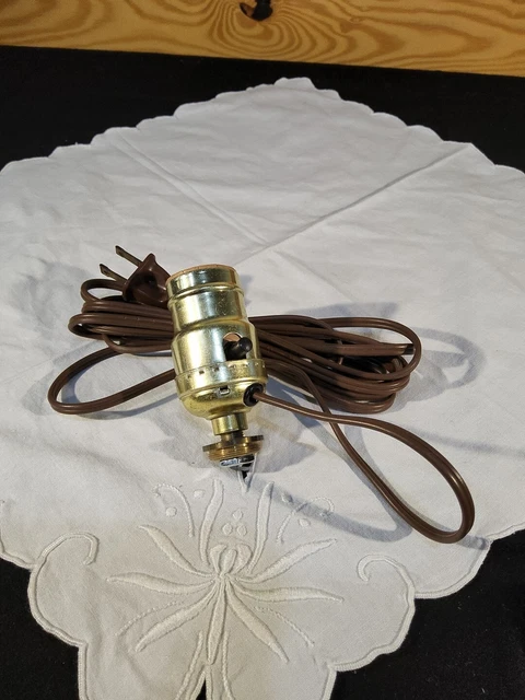 ANTIQUE OIL LAMP Conversion to Electric Light Socket No 1 collar Brass