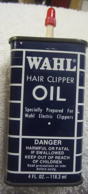 4 oz WAHL OIL CAN HAIR CLIPPER TIN Can HOUSEHOLD HANDY SEWING MACHINE VTG