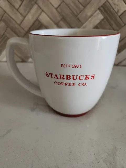 Starbucks Coffee Mug 19.5 oz  2008 White  Red  Large Tea