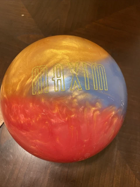 Ebonite Maxim Pink Blue Gold SWIRL 10 Lb Bowling Ball Made In USA Nice Drilled
