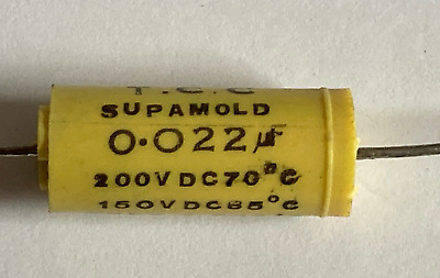 1 Paio TCC supamold 0.1uF 300V Condensatore VINTAGE 