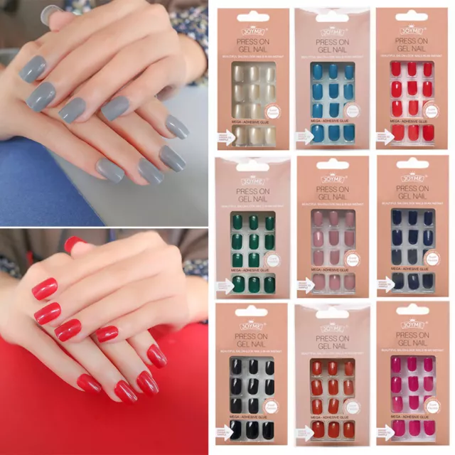 Nails Art Fake Nail Tips Couverture Complète Artificielle Courte Faux Presse 《