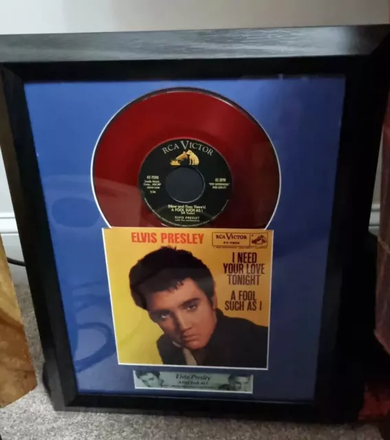 Vintage Elvis Presley Framed Record A Fool Such As I Ltd Ed 145/200 - 17x13.5"