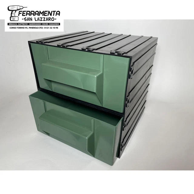 Cassettiera Modulare Portaminuteria Con 12 Cassetti Verdi - Organizzatore Per Viteria E Piccoli Componenti - Foto 7