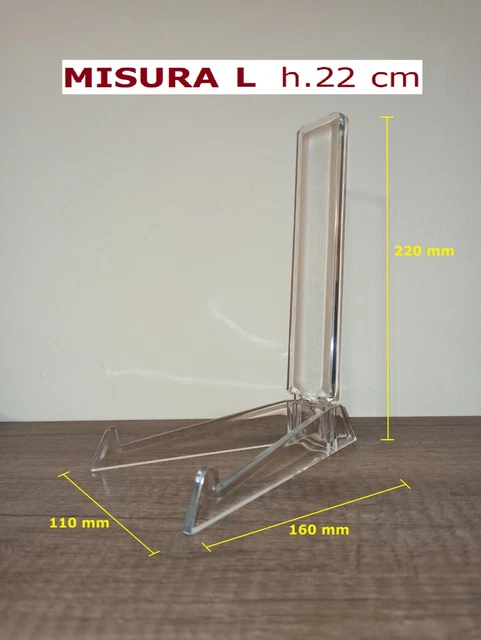 10 Cavalletti Portapiatti In Plastica Trasparente - Reggipiatti Per Esposizione, Reggifoto, Reggilibri - Foto 11