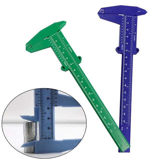 0-150mm Vernier Calipers Double Rule Scale Plastic Depth Height Measure Tool