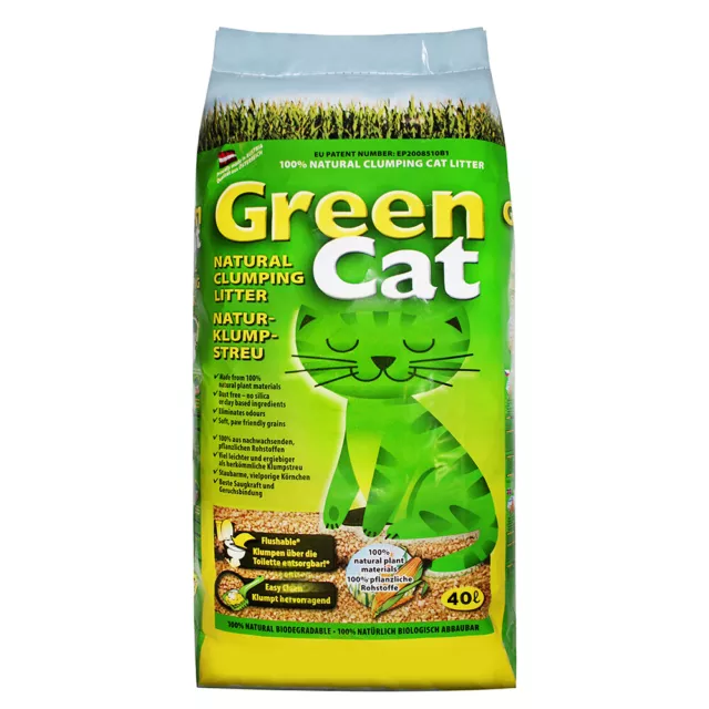 40 L Greencat Grain Klumpstreu Katzenstreu klumpend Best Öko-Plus Cats Grüne