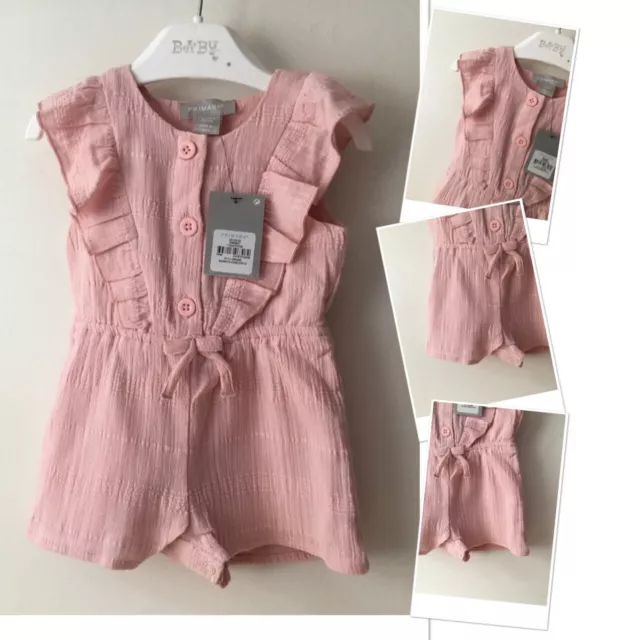 Prk New Tags Baby Girls Summer Pink Shorts Play Suit Outfit 0-3 Months