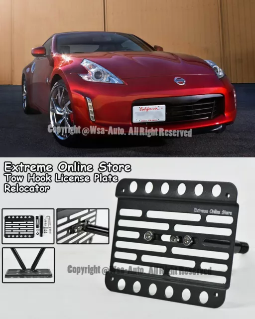 FOR 13-UP NISSAN 370z Front bumper Tow Hook License Plate Bracket relocator  $50.00 - PicClick