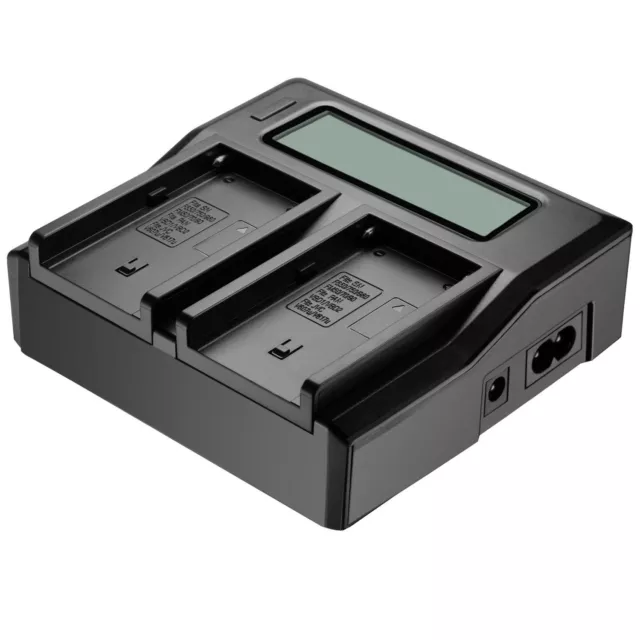 LCD Dual 2 Battery Charger For Sony NP-F970 F960 F950 F770 F750 F550 Charging BG 3