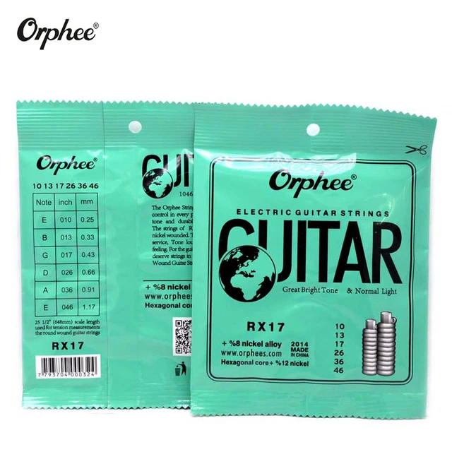 5/10 Packs Orphee RX17 Electric Guitar Strings 010-.046  Hexagonal Carbon Steel