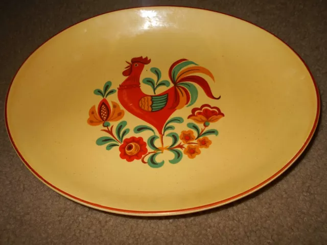 Vintage Taylor Smith & Taylor China Reveille Rooster Oval Platter Shallow Bowl