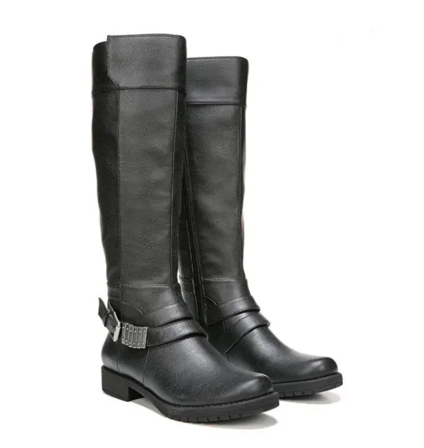 New LifeStride Marvelous Wide Calf Knee High Riding Boots 6.5 W Dark Brown